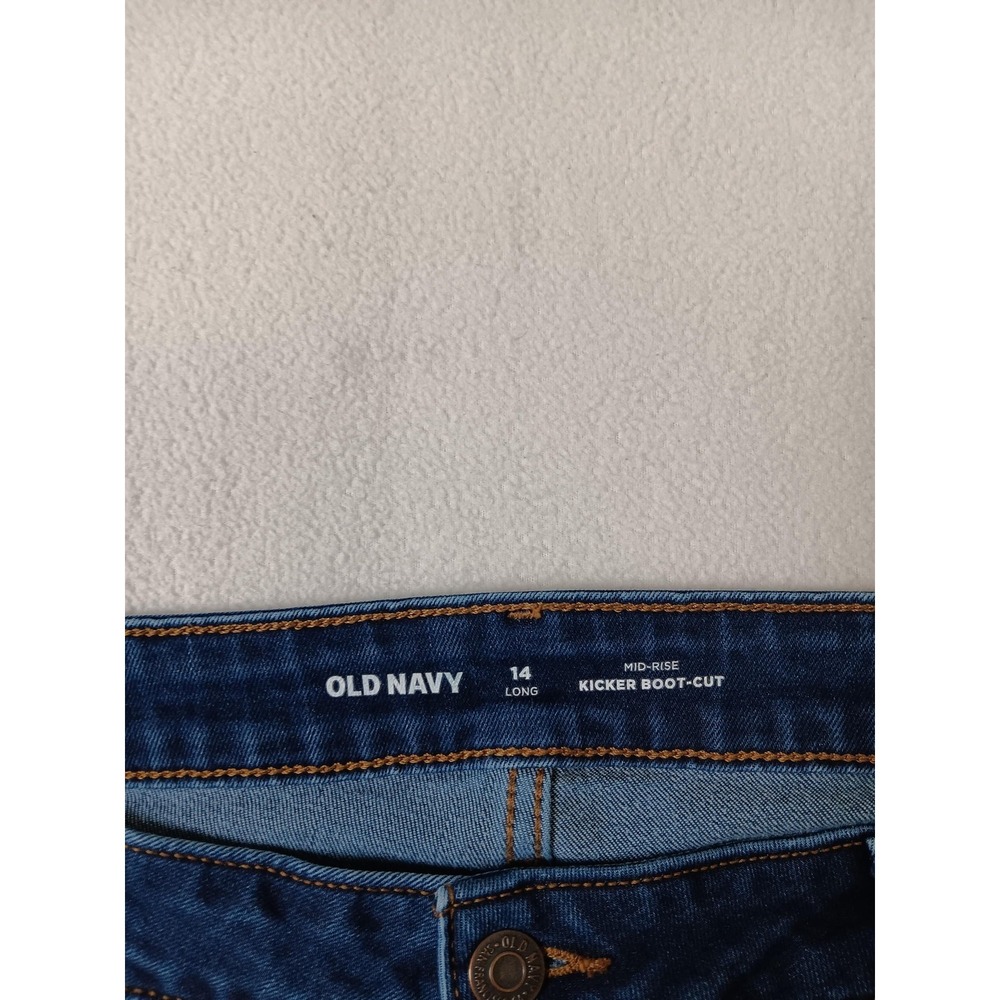 Old Navy Womens Size 14 Long Dark Wash Bootcut Jeans Mid Rise Stretch Denim - Picture 4 of 6
